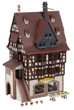 Faller 191770 HO Half-Timbered House Building Kit With Flower Shop