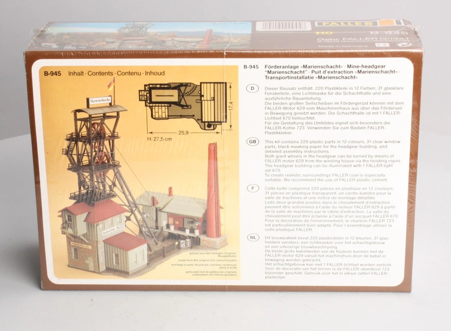 Faller B-945 HO Scale Minehead Frame Building Kit 2 Faller B-945 HO Scale Minehead Frame Building Kit - Image 2