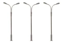 Faller 272121 N LED Street Lights, Lampposts, Cold White, 3 Pieces