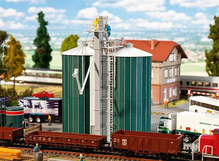 Faller 120260 HO Double Silo W/Elevator Kit 1 Faller 120260 HO Double Silo W/Elevator Kit