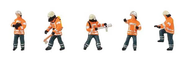 Faller Gmbh 151680 Era VI Firefighters -- Set #4 Pkg(5), HO Scale