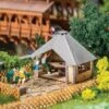 Faller Gmbh 180311 Barbecue Hut -- Laser-Cut Wood Kit - 1-15/16 X 1-7/8 X 1-1/2" 4.9 X 4.7 X 3.8cm, HO Scale