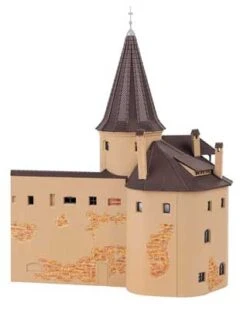 Faller Gmbh 130825 Old-Town Wall Powder Tower With Walkway -- Kit - 8-1/16 X 5-7/8 X 10-1/4" 20.5 X 15 X 26cm, HO Scale -Faller 39585953848614 dv4