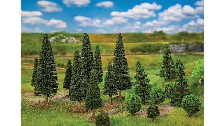 Faller Gmbh 181540 Mixed Forest Trees -- 1-3/8 To 3-1/2"3.5 To 9cm Tall Pkg(25), All Scales 1 Faller Gmbh 181540 Mixed Forest Trees -- 1-3/8 To 3-1/2"3.5 To 9cm Tall Pkg(25), All Scales